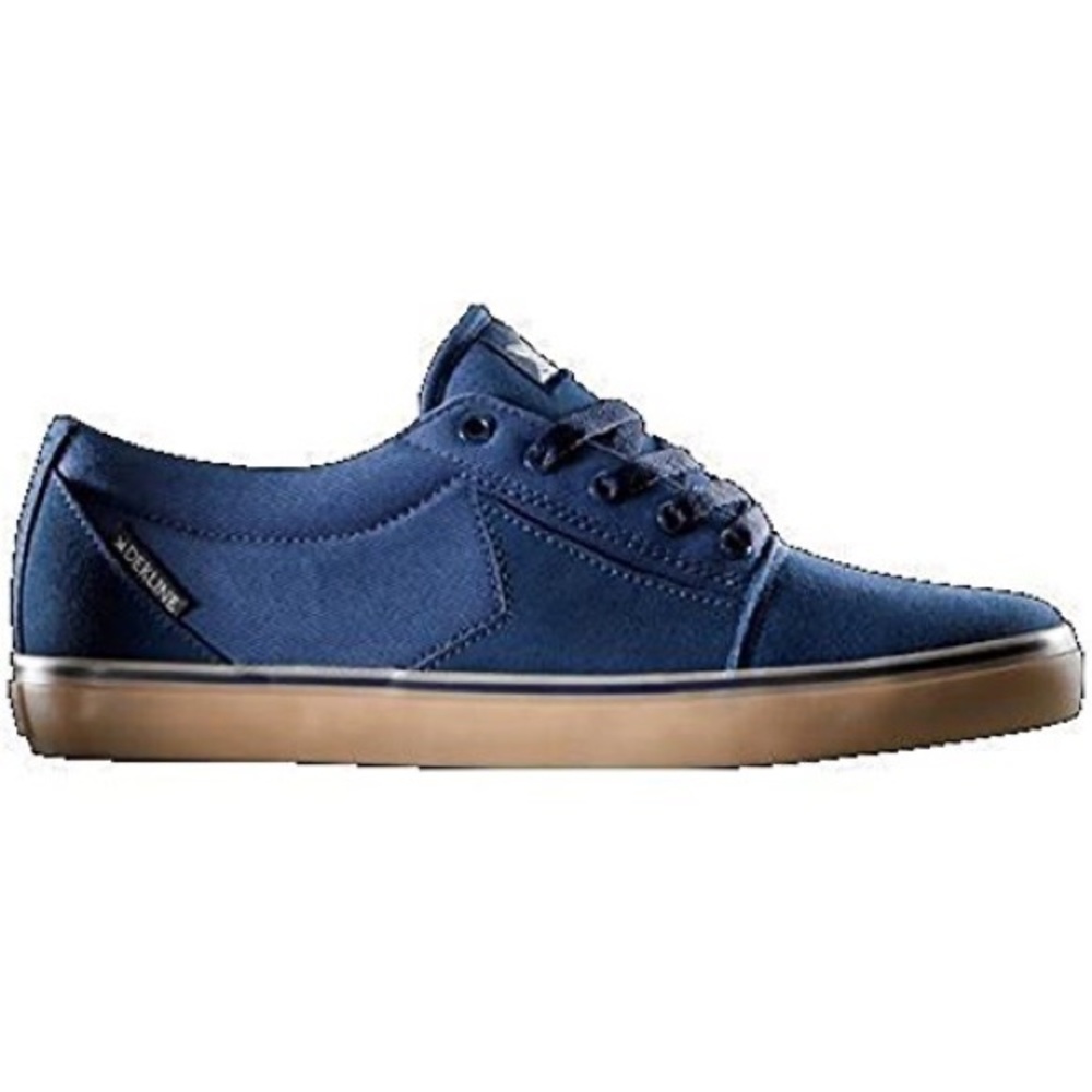Dekline Belmont Skateboard Shoes Navy/Gum Suede/Twill Size 10